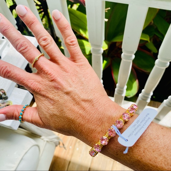 Sorrelli Riveting Romance Cuff Bracelet in pink and gold NWT - Picture 5 of 17